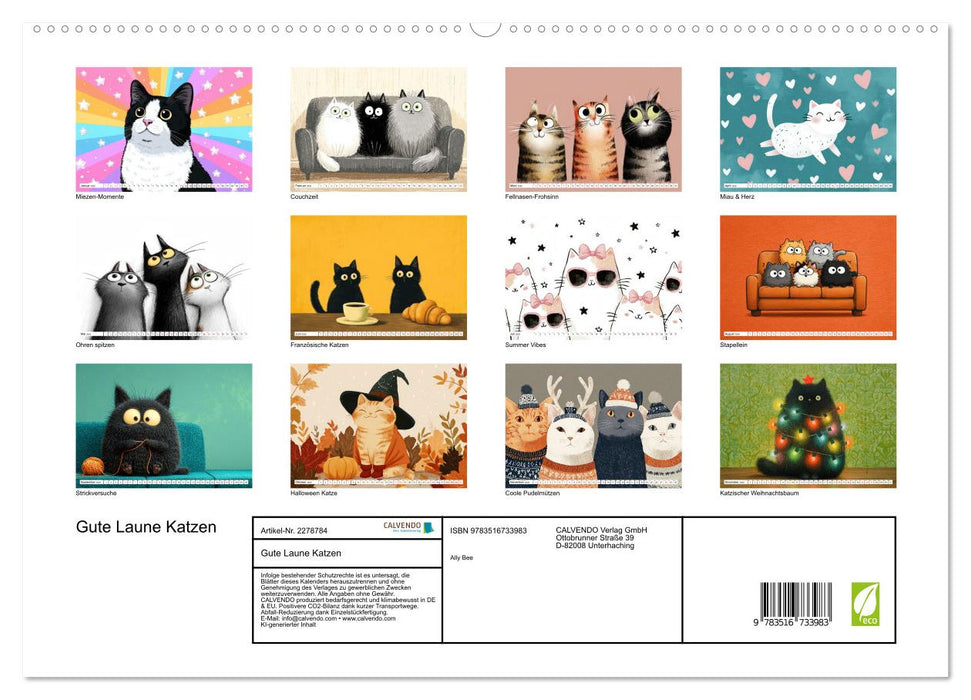 Gute Laune Katzen (CALVENDO Premium Wandkalender 2026)