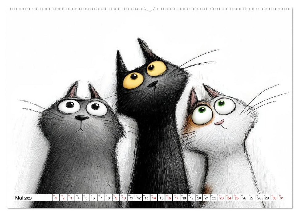 Gute Laune Katzen (CALVENDO Premium Wandkalender 2026)