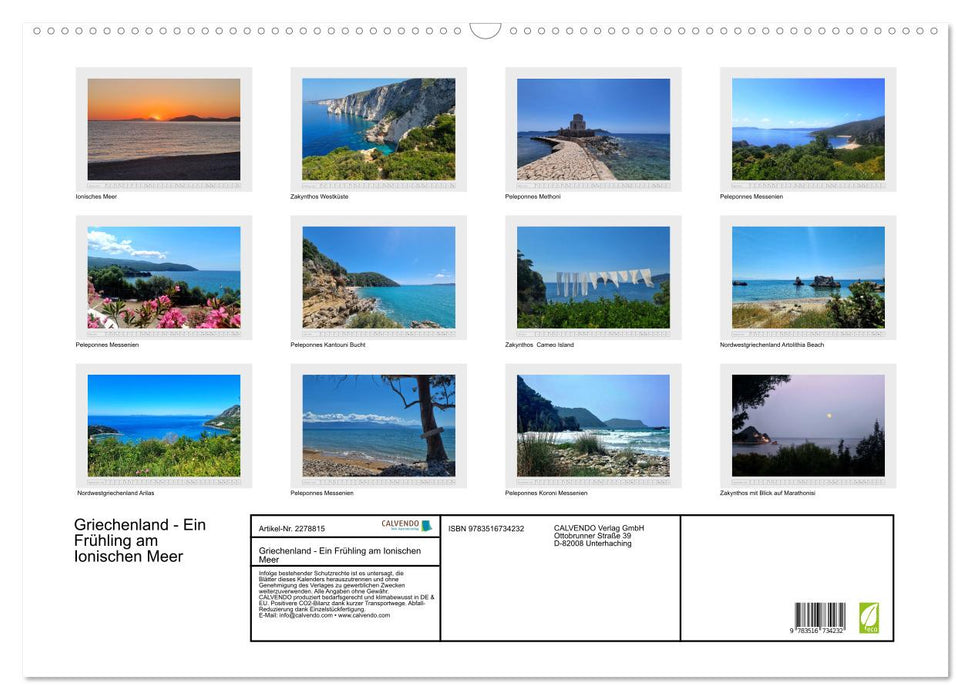 Griechenland - Ein Frühling am Ionischen Meer (CALVENDO Wandkalender 2026)