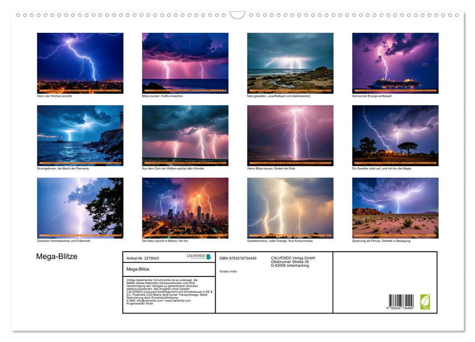 Mega-Blitze (CALVENDO Wandkalender 2026)