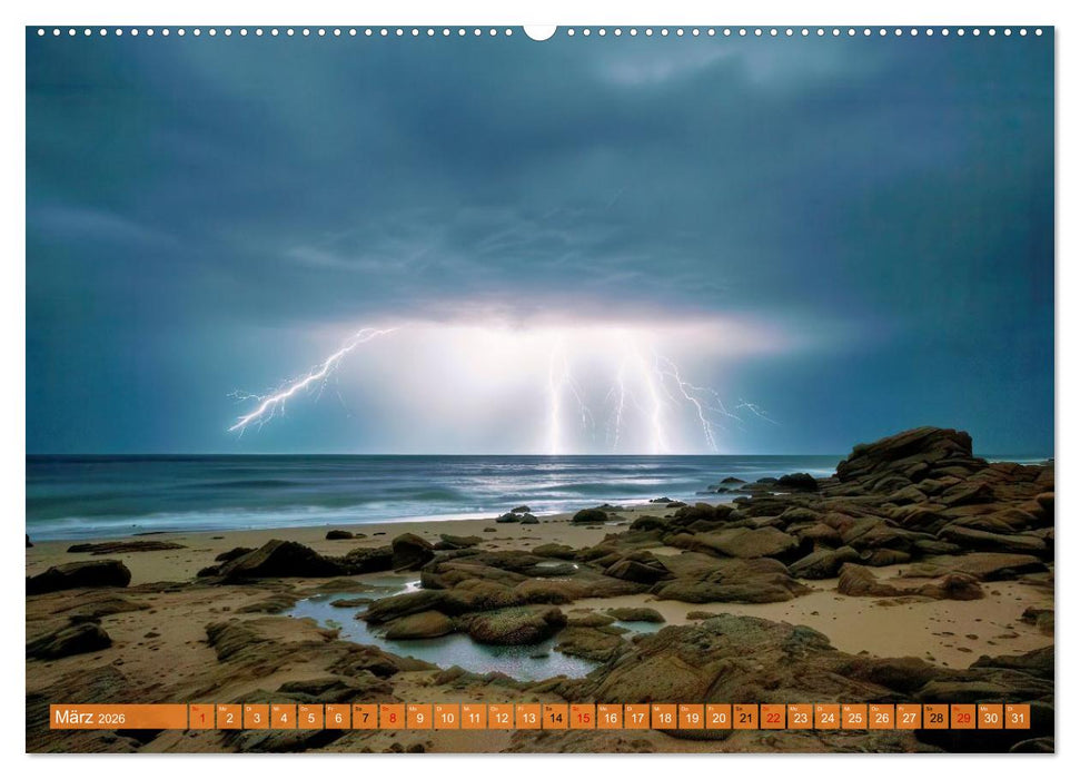 Mega-Blitze (CALVENDO Premium Wandkalender 2026)