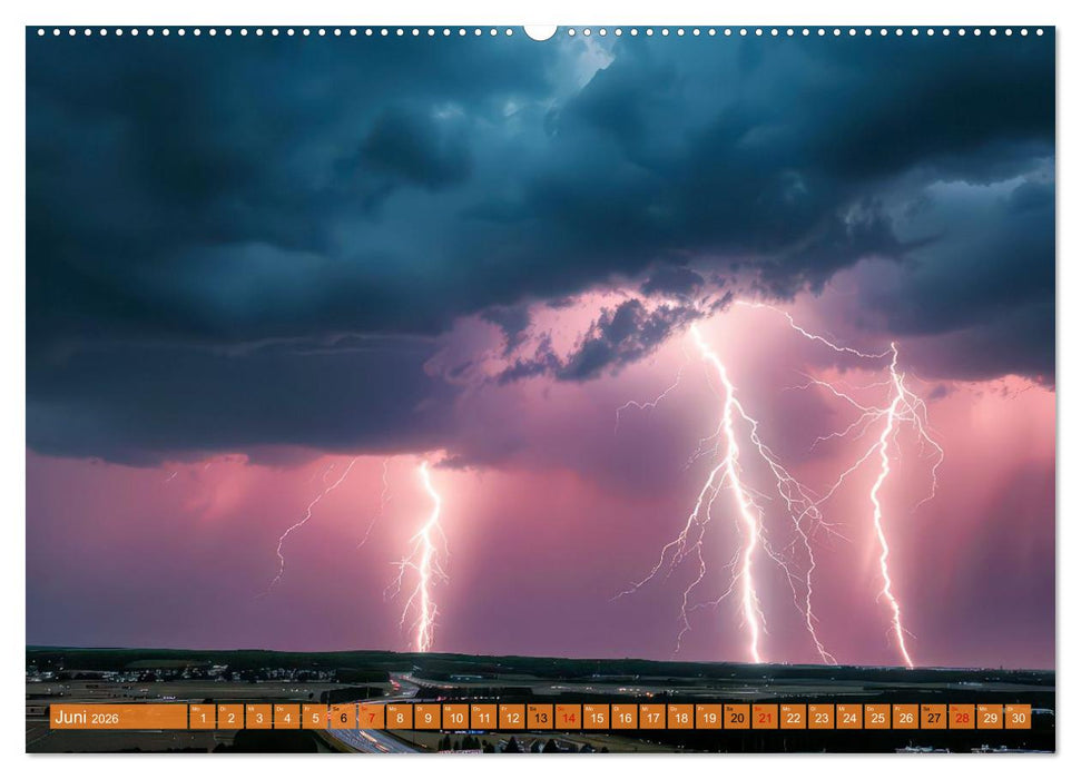 Mega-Blitze (CALVENDO Premium Wandkalender 2026)