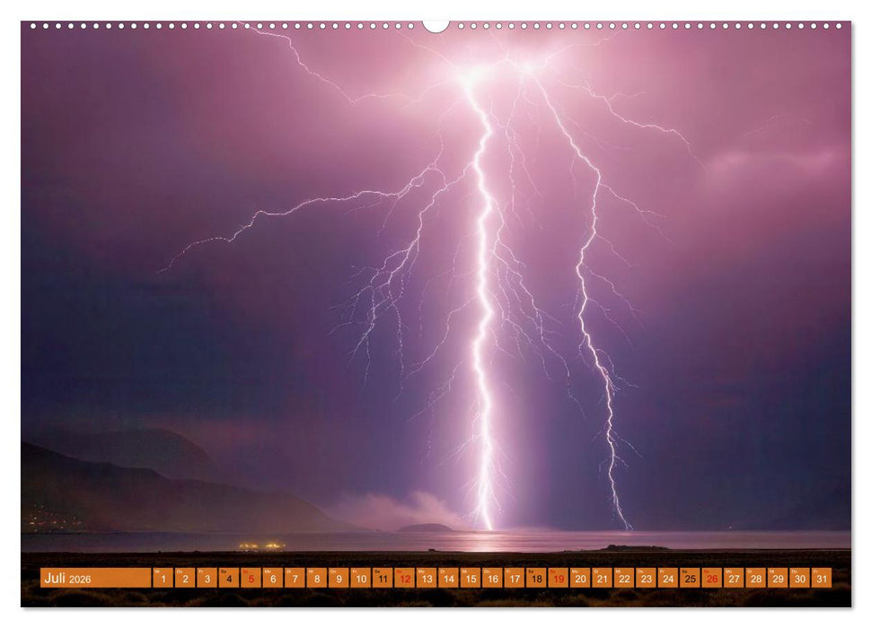 Mega-Blitze (CALVENDO Premium Wandkalender 2026)