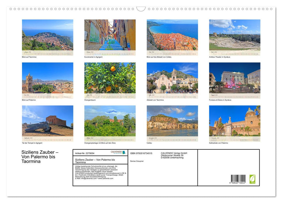 Siziliens Zauber – Von Palermo bis Taormina (CALVENDO Wandkalender 2026)