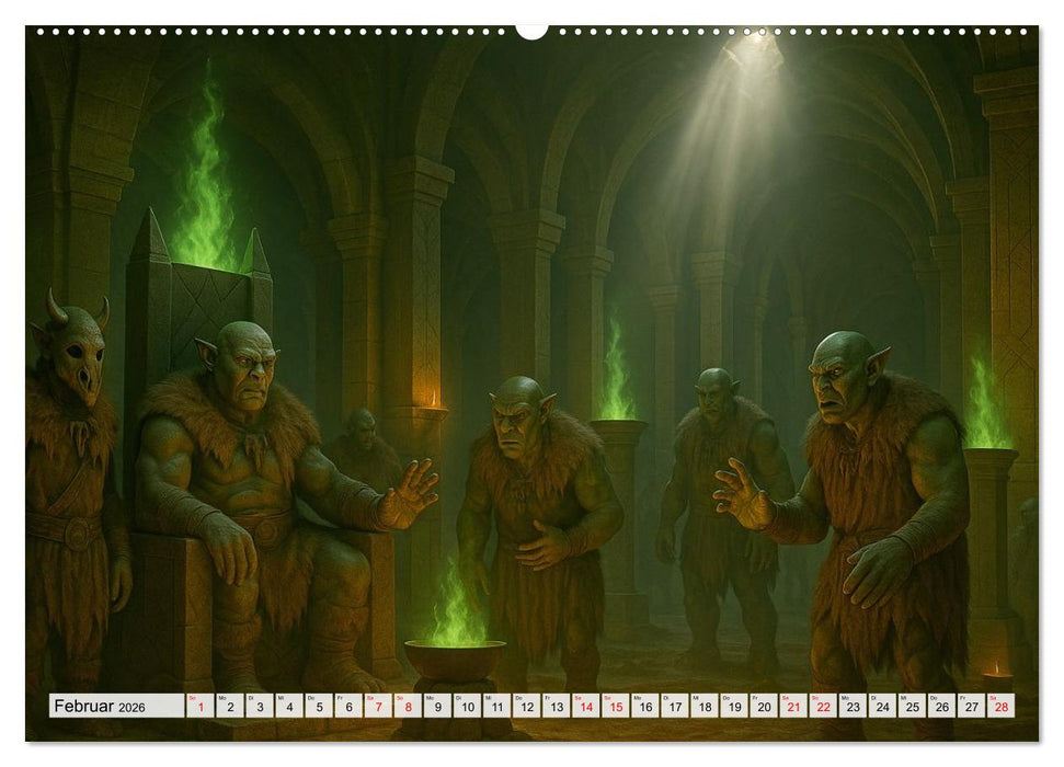 Erbe der Orks. Feuer und Schatten (CALVENDO Wandkalender 2026)