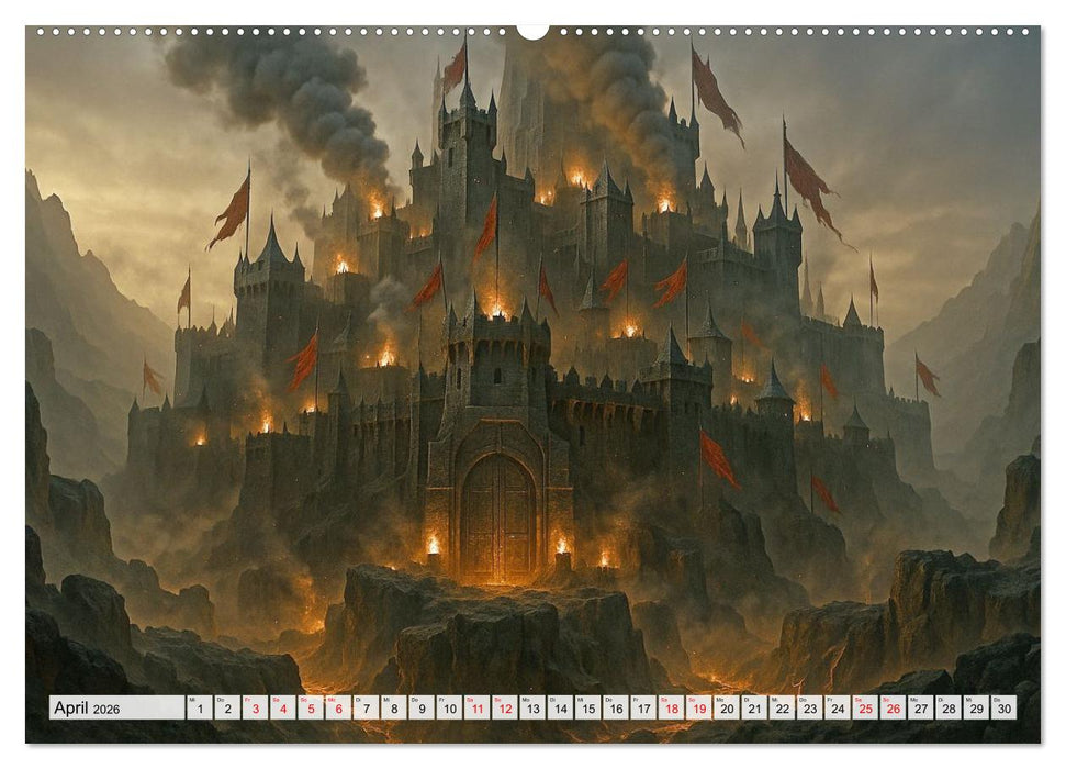 Erbe der Orks. Feuer und Schatten (CALVENDO Wandkalender 2026)