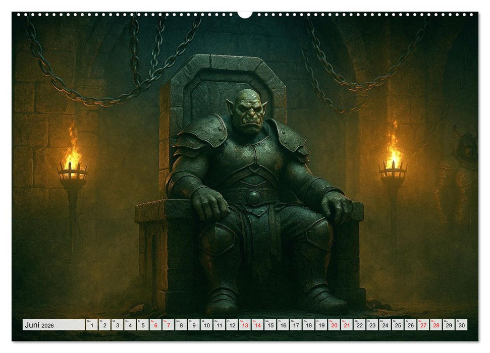 Erbe der Orks. Feuer und Schatten (CALVENDO Wandkalender 2026)