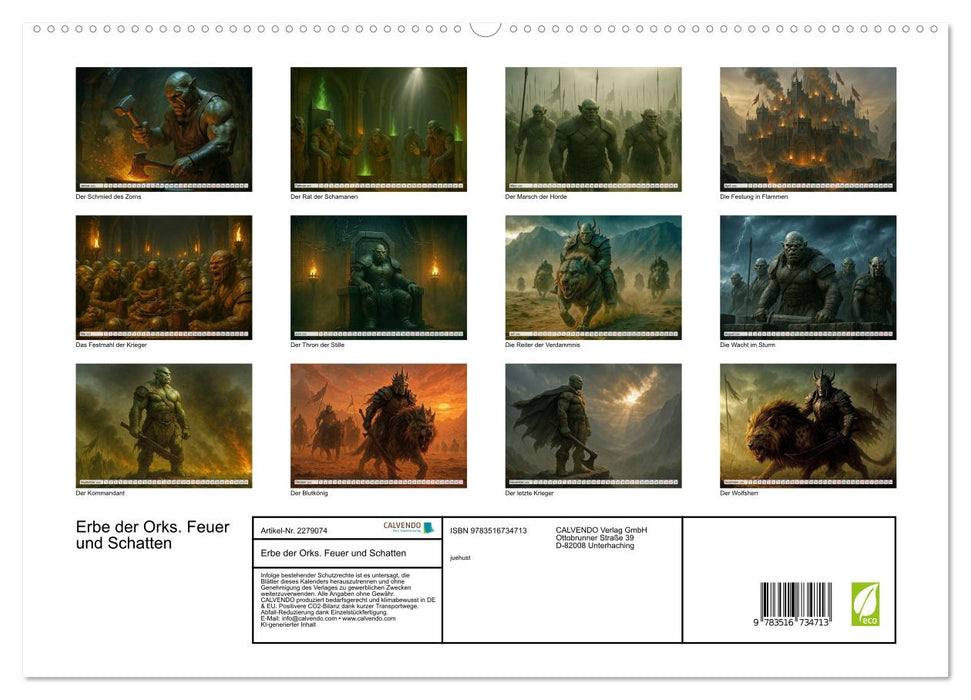 Erbe der Orks. Feuer und Schatten (CALVENDO Premium Wandkalender 2026)