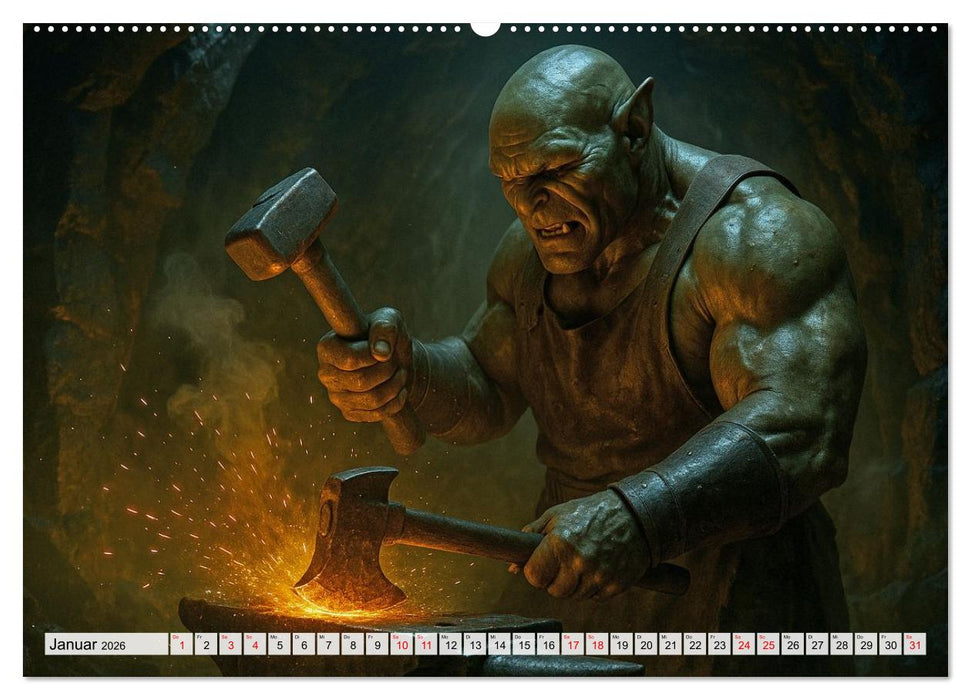 Erbe der Orks. Feuer und Schatten (CALVENDO Premium Wandkalender 2026)