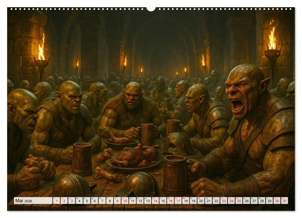 Erbe der Orks. Feuer und Schatten (CALVENDO Premium Wandkalender 2026)