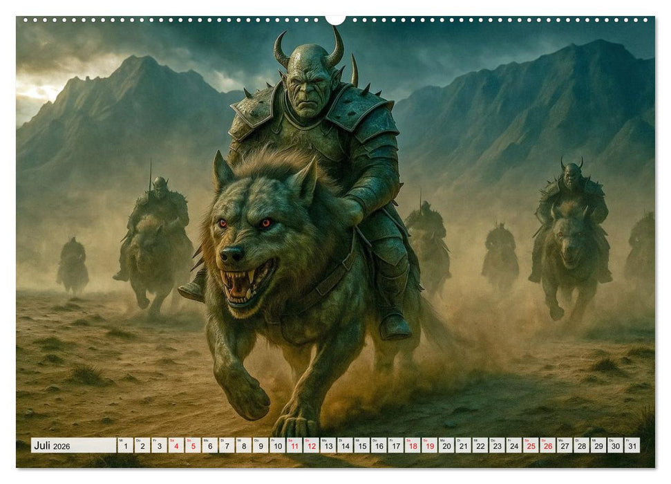 Erbe der Orks. Feuer und Schatten (CALVENDO Premium Wandkalender 2026)