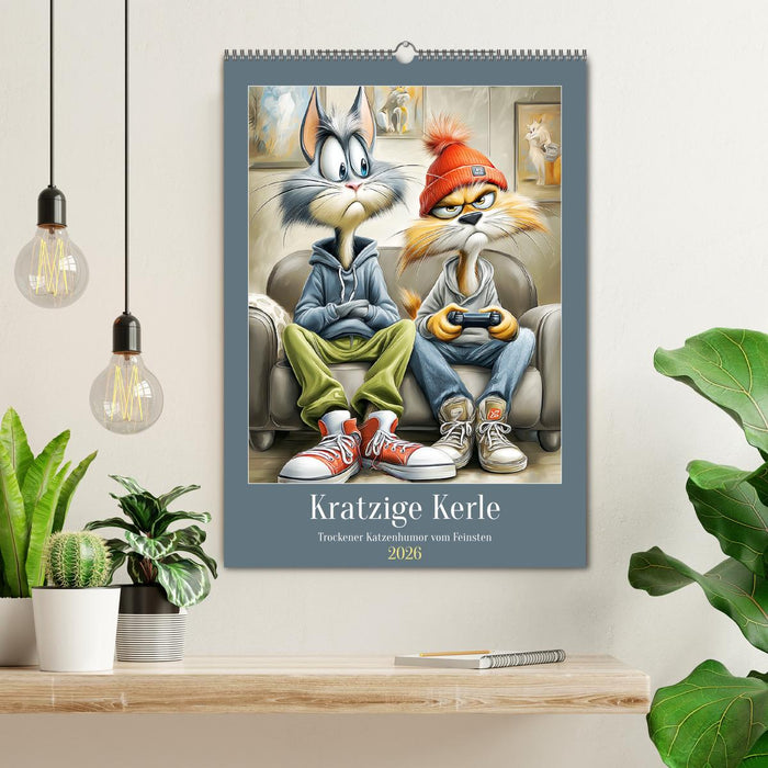 Kratzige Kerle. Trockener Katzenhumor vom Feinsten (CALVENDO Wandkalender 2026)