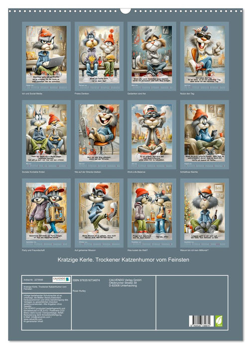 Kratzige Kerle. Trockener Katzenhumor vom Feinsten (CALVENDO Wandkalender 2026)