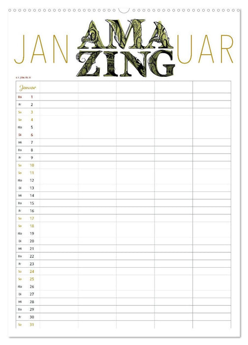 Fantastica Familienkalender miomanda (CALVENDO Premium Wandkalender 2026)