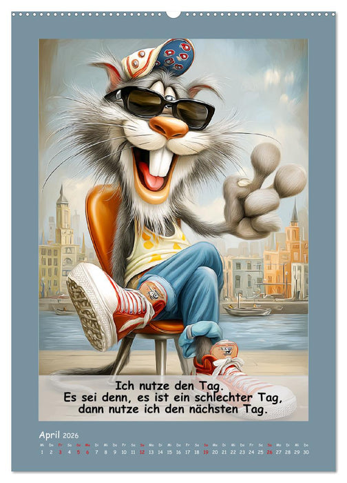 Kratzige Kerle. Trockener Katzenhumor vom Feinsten (CALVENDO Premium Wandkalender 2026)