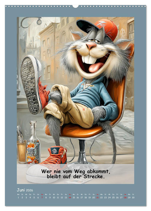 Kratzige Kerle. Trockener Katzenhumor vom Feinsten (CALVENDO Premium Wandkalender 2026)