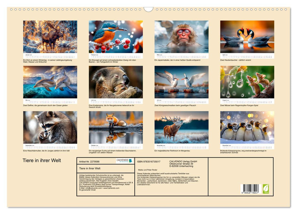 Tiere in ihrer Welt (CALVENDO Wandkalender 2026)