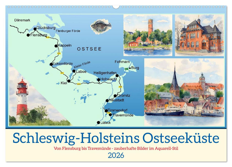 Schleswig-Holsteins Ostseeküste (CALVENDO Wandkalender 2026)