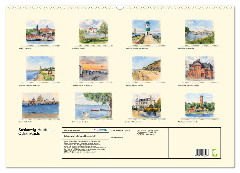 Schleswig-Holsteins Ostseeküste (CALVENDO Wandkalender 2026)