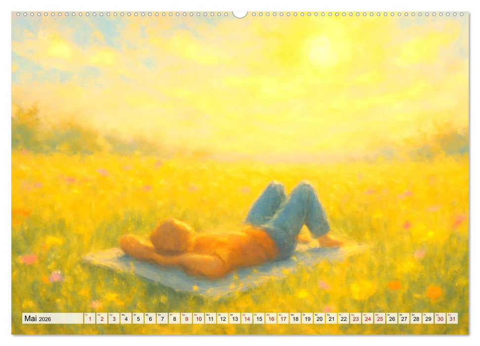 Ruhe finden - Der Anti-Stress-Kalender - Ein Jahr voller Wärme und Achtsamkeit (CALVENDO Wandkalender 2026)