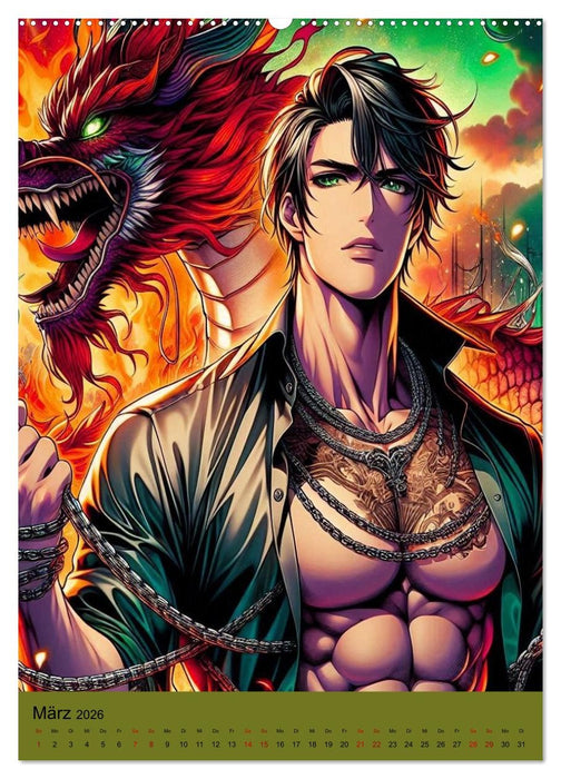 Animelisch der Mann als Anime (CALVENDO Wandkalender 2026)