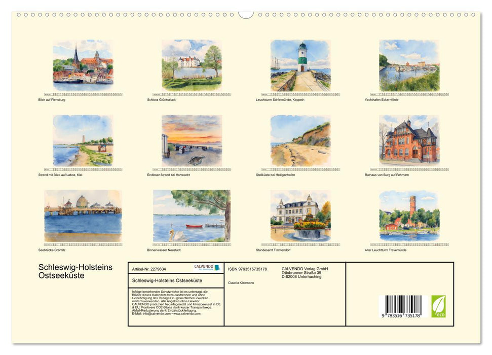 Schleswig-Holsteins Ostseeküste (CALVENDO Premium Wandkalender 2026)