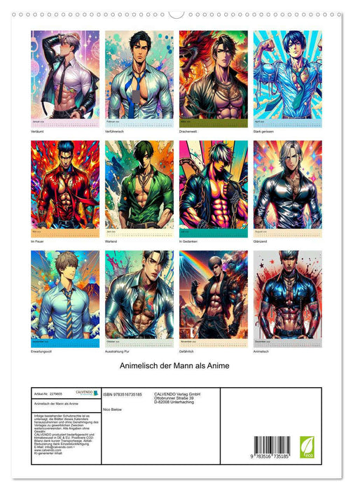 Animelisch der Mann als Anime (CALVENDO Premium Wandkalender 2026)