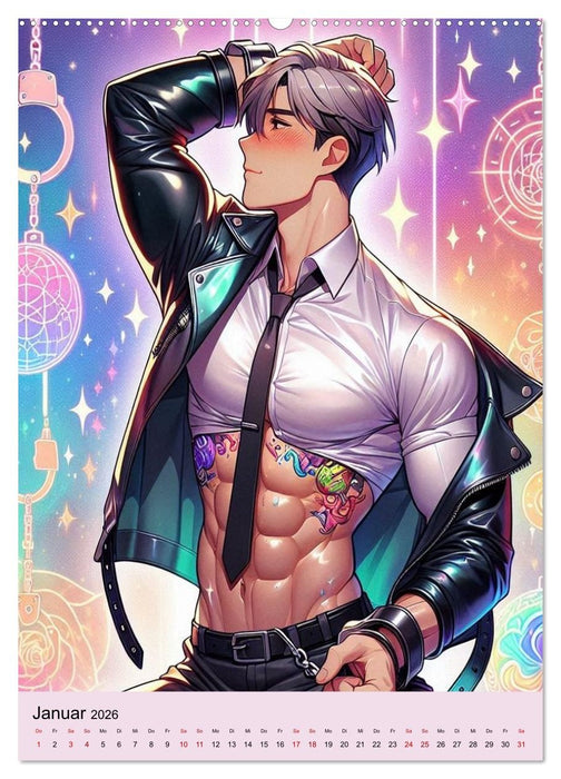 Animelisch der Mann als Anime (CALVENDO Premium Wandkalender 2026)