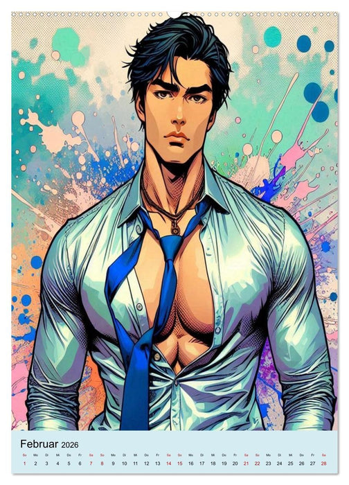 Animelisch der Mann als Anime (CALVENDO Premium Wandkalender 2026)