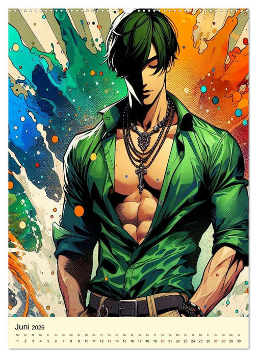 Animelisch der Mann als Anime (CALVENDO Premium Wandkalender 2026)