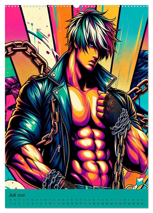 Animelisch der Mann als Anime (CALVENDO Premium Wandkalender 2026)