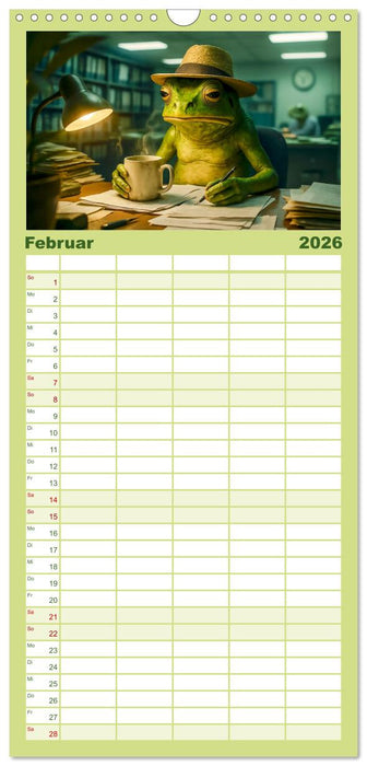 Frosch bei der Arbeit- Dienst nach Vorschrift (CALVENDO Familienplaner 2026)