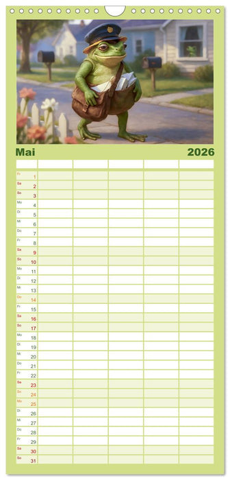Frosch bei der Arbeit- Dienst nach Vorschrift (CALVENDO Familienplaner 2026)