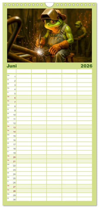 Frosch bei der Arbeit- Dienst nach Vorschrift (CALVENDO Familienplaner 2026)