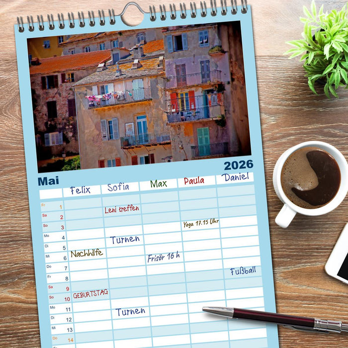 Korsika - Farben einer wilden Schönheit (CALVENDO Familienplaner 2026)