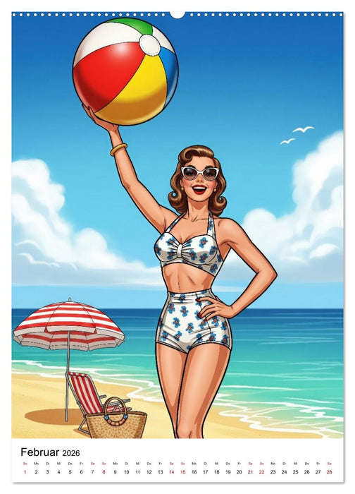 Charme & Kurven: Die Pin-ups der Golden 50s (CALVENDO Wandkalender 2026)
