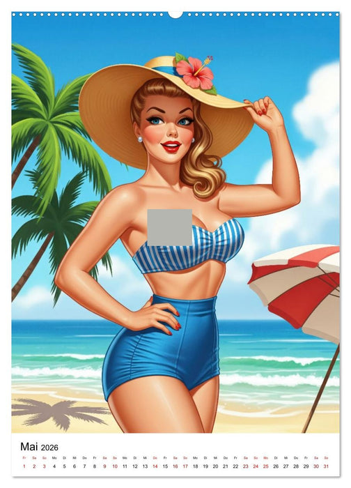 Charme & Kurven: Die Pin-ups der Golden 50s (CALVENDO Wandkalender 2026)