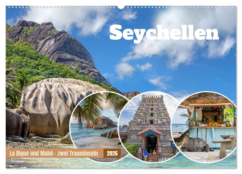 Seychellen: La Digue und Mahé - zwei Trauminseln (CALVENDO Wandkalender 2026)