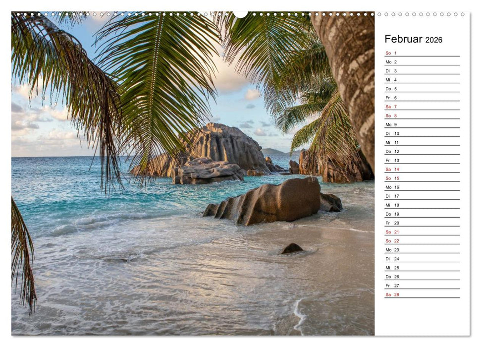 Seychellen: La Digue und Mahé - zwei Trauminseln (CALVENDO Wandkalender 2026)
