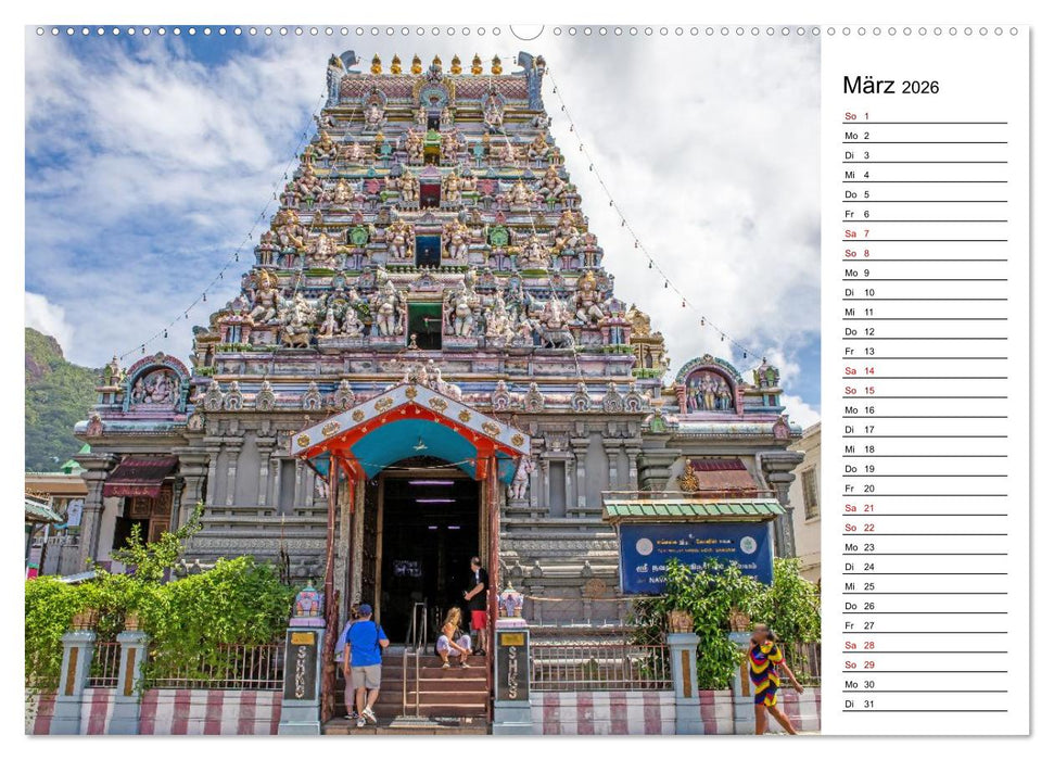 Seychellen: La Digue und Mahé - zwei Trauminseln (CALVENDO Premium Wandkalender 2026)