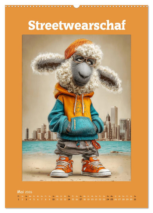 Schafwelt. Coole Schafe im Cartoon-Style (CALVENDO Wandkalender 2026)