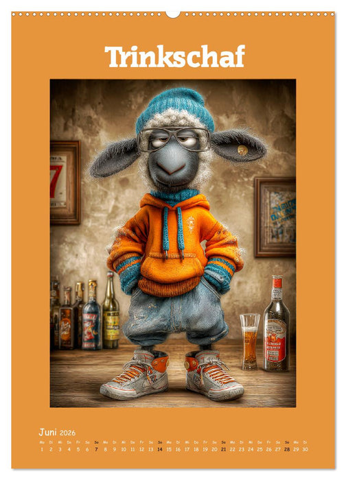Schafwelt. Coole Schafe im Cartoon-Style (CALVENDO Wandkalender 2026)