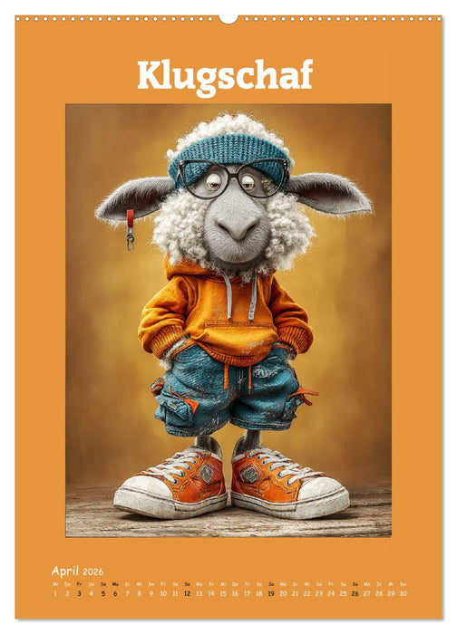 Schafwelt. Coole Schafe im Cartoon-Style (CALVENDO Premium Wandkalender 2026)