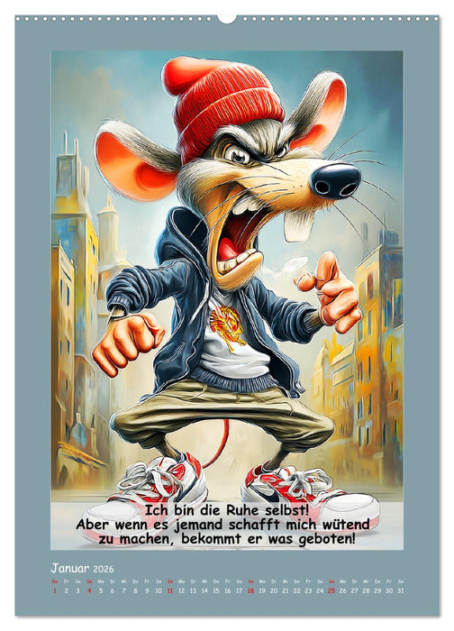 Rattige Jungs. Trockener, böser Stadtratten-Humor (CALVENDO Premium Wandkalender 2026)