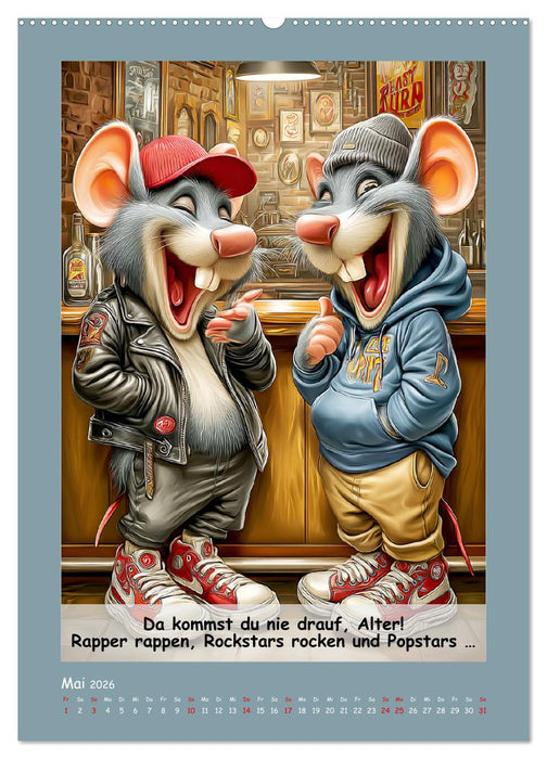 Rattige Jungs. Trockener, böser Stadtratten-Humor (CALVENDO Premium Wandkalender 2026)