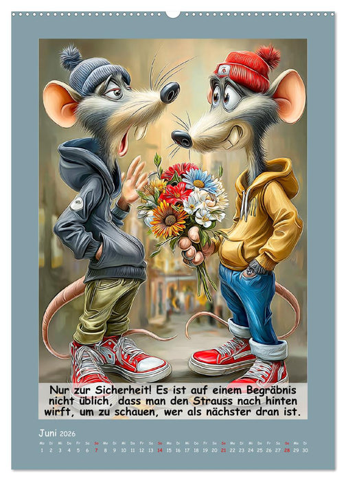 Rattige Jungs. Trockener, böser Stadtratten-Humor (CALVENDO Premium Wandkalender 2026)