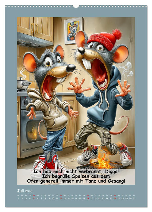 Rattige Jungs. Trockener, böser Stadtratten-Humor (CALVENDO Premium Wandkalender 2026)