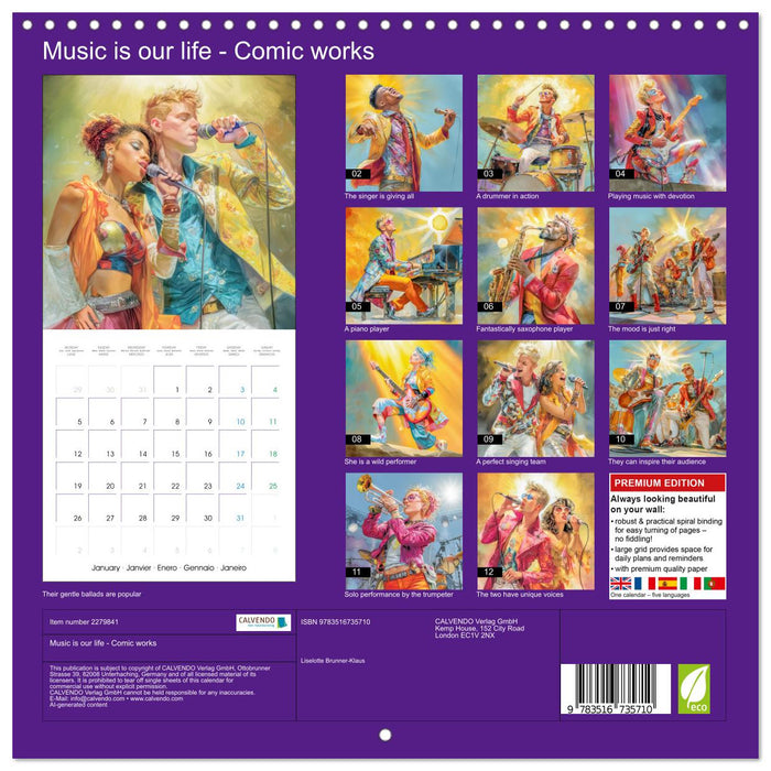 Music is our life - Comic works (CALVENDO Monthly Calendar 2026)