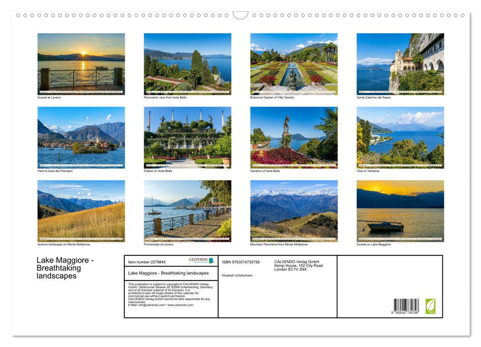 Lake Maggiore - Breathtaking landscapes (CALVENDO Monthly Calendar 2026)