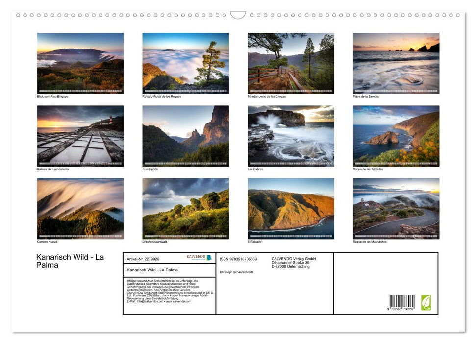 Kanarisch Wild - La Palma (CALVENDO Wandkalender 2026)